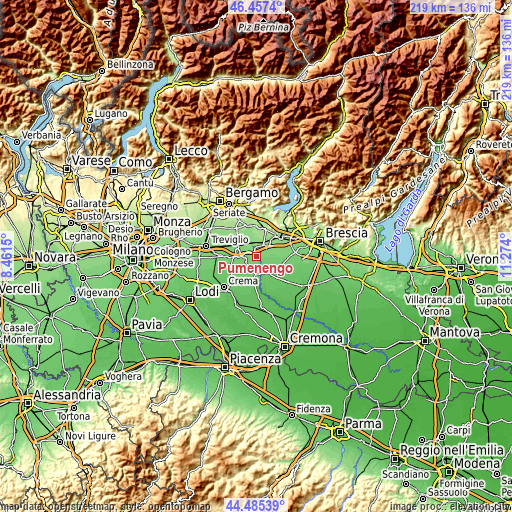 Topographic map of Pumenengo