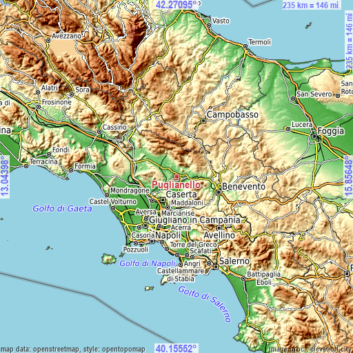 Topographic map of Puglianello