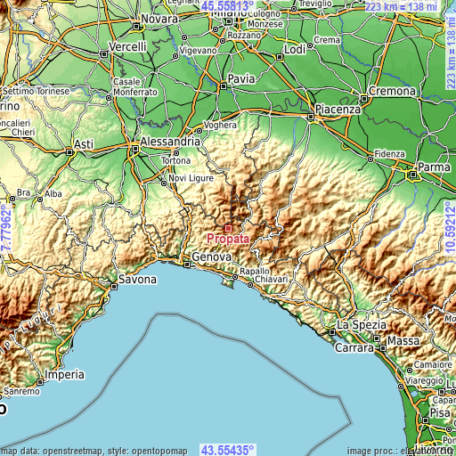 Topographic map of Propata