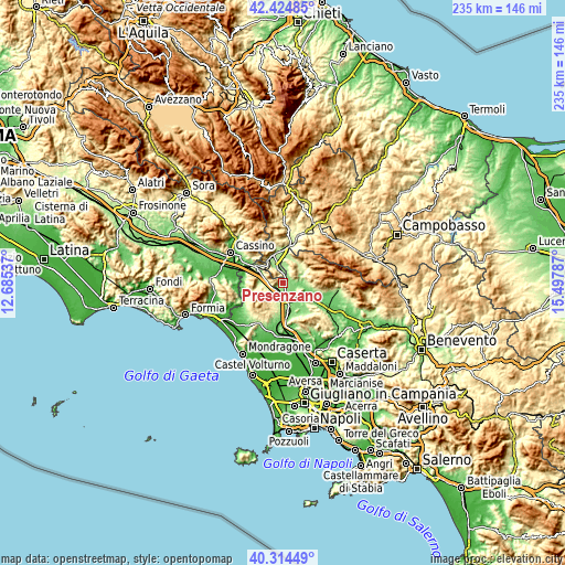 Topographic map of Presenzano