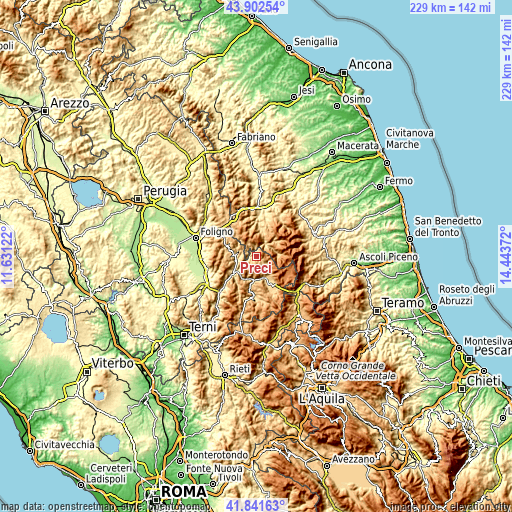 Topographic map of Preci