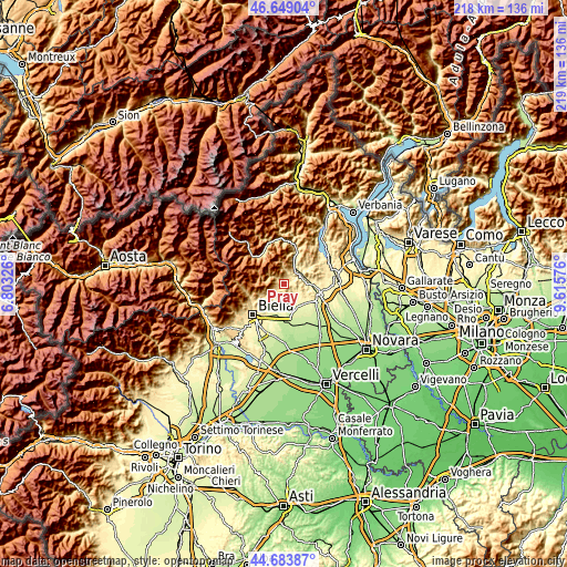 Topographic map of Pray