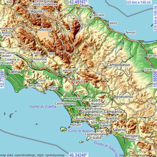 Topographic map of Pratella