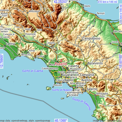 Topographic map of Pozzillo