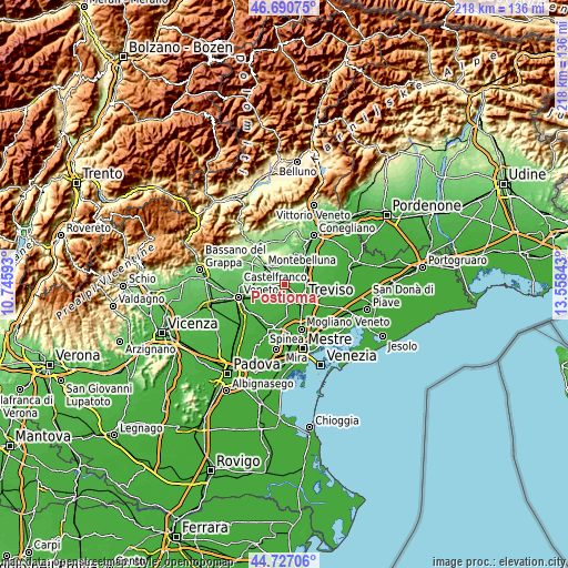 Topographic map of Postioma