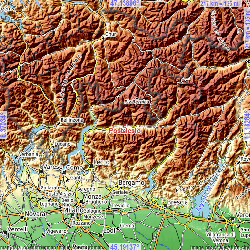 Topographic map of Postalesio