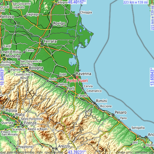 Topographic map of Porto Fuori