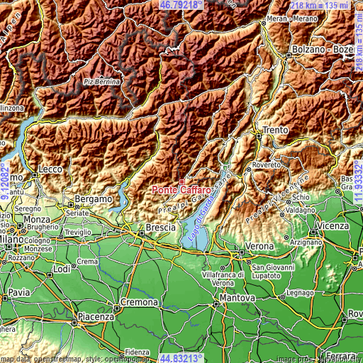 Topographic map of Ponte Caffaro