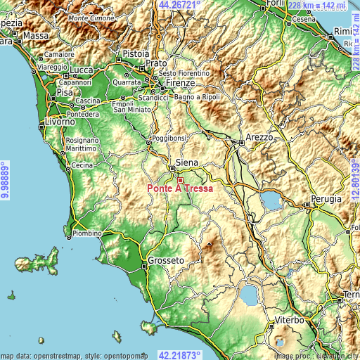 Topographic map of Ponte A Tressa