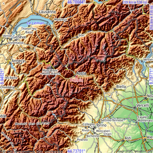 Topographic map of Pollein