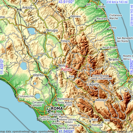 Topographic map of Polino