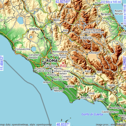 Topographic map of Poli