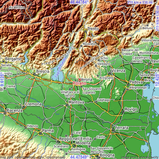 Topographic map of Poiano