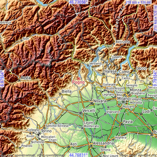 Topographic map of Pogno