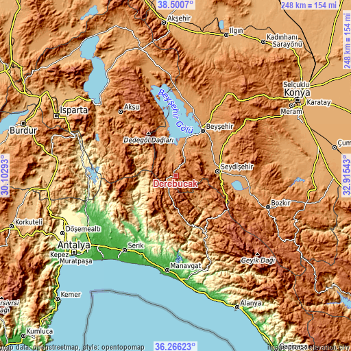 Topographic map of Derebucak