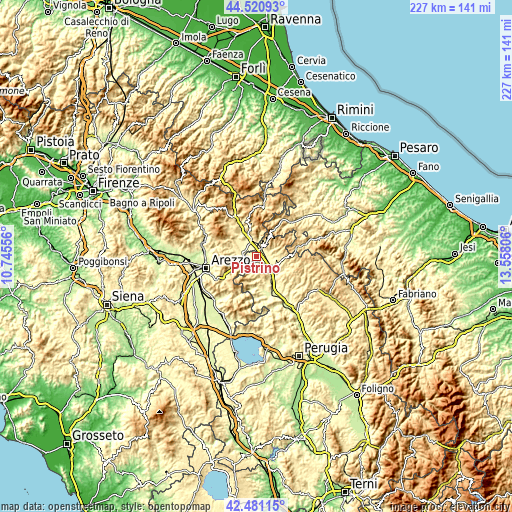 Topographic map of Pistrino