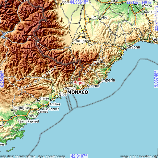 Topographic map of Pigna