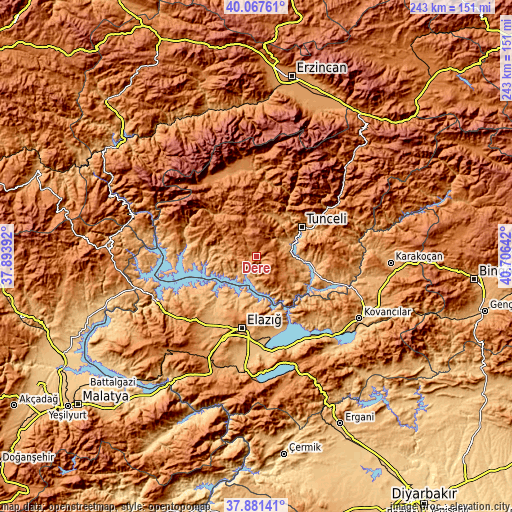 Topographic map of Dere