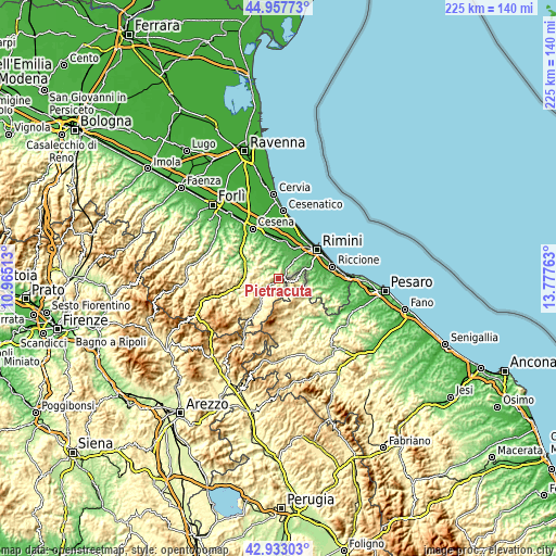 Topographic map of Pietracuta