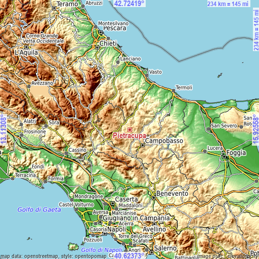 Topographic map of Pietracupa