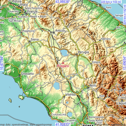 Topographic map of Piegaro