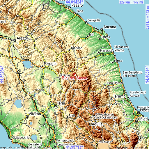 Topographic map of Pie' del Sasso