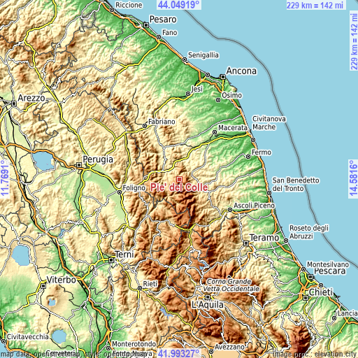 Topographic map of Pie' del Colle