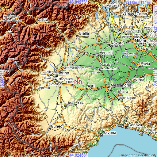 Topographic map of Piea