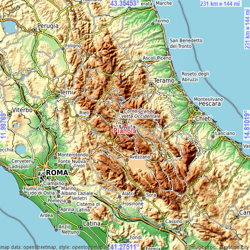 Topographic map of Pianola