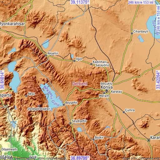 Topographic map of Derbent