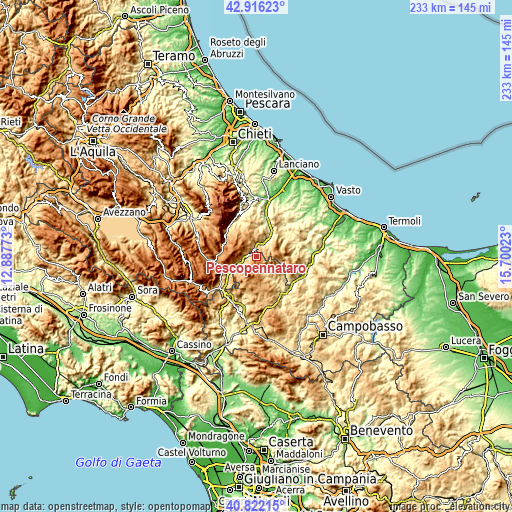 Topographic map of Pescopennataro