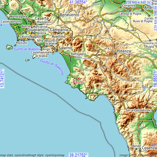 Topographic map of Perito