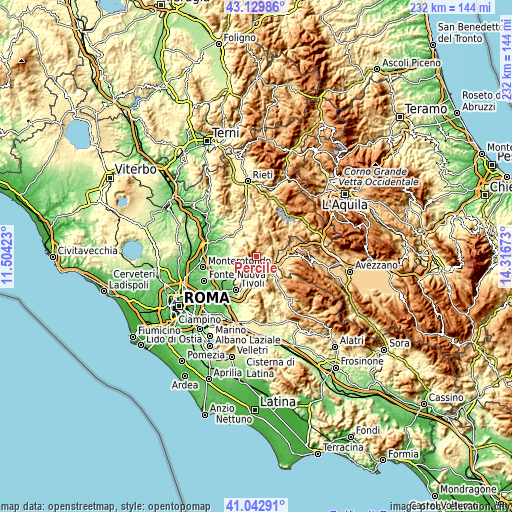 Topographic map of Percile