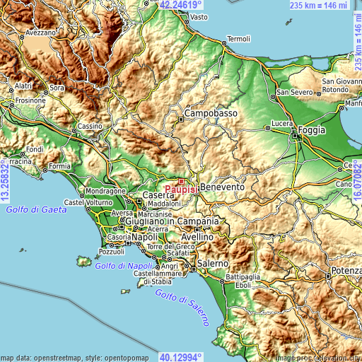 Topographic map of Paupisi