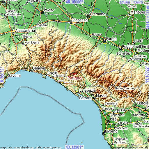 Topographic map of Patigno