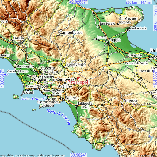 Topographic map of Paternopoli