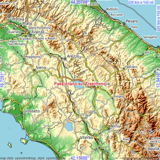 Topographic map of Passignano sul Trasimeno