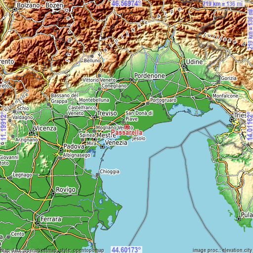 Topographic map of Passarella