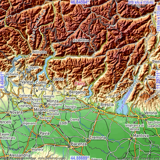 Topographic map of Parre