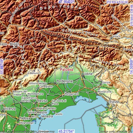 Topographic map of Paludea