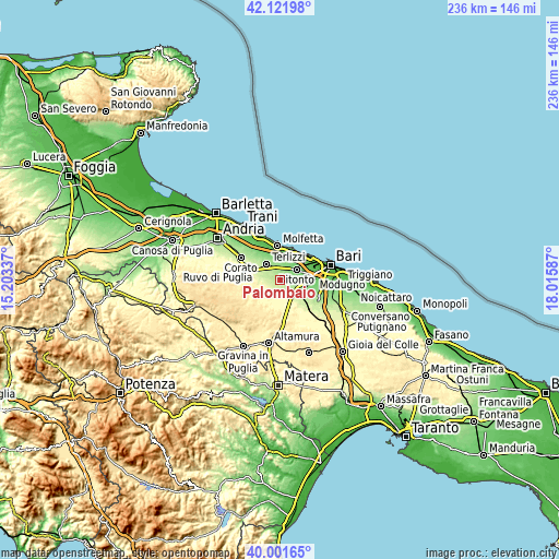 Topographic map of Palombaio