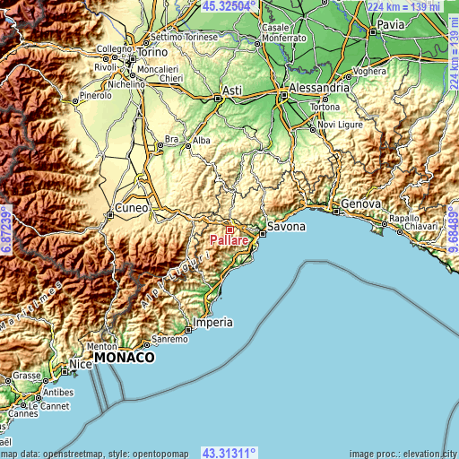 Topographic map of Pallare