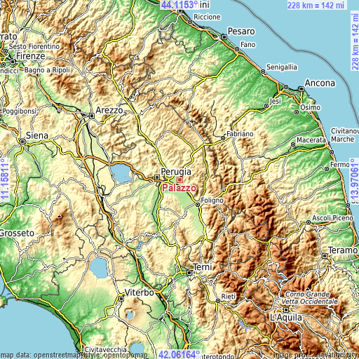 Topographic map of Palazzo