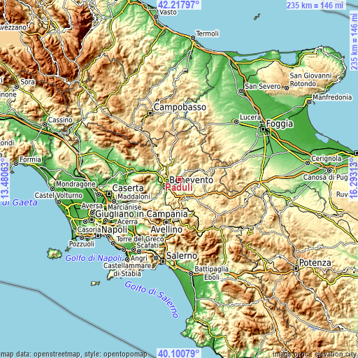 Topographic map of Paduli