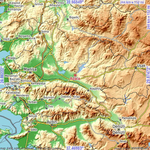 Topographic map of Adala