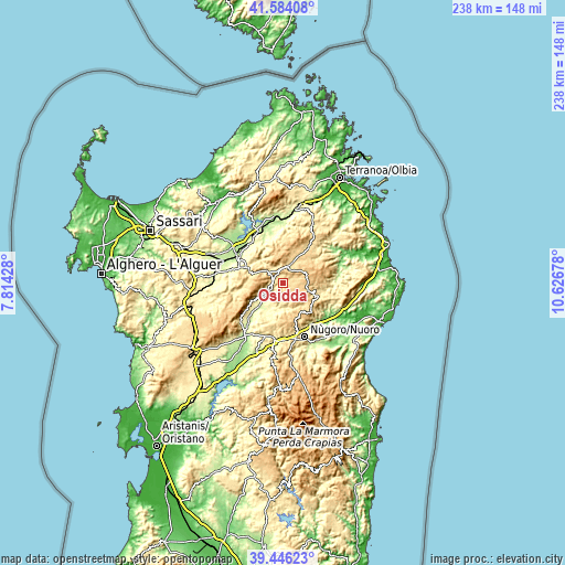 Topographic map of Osidda