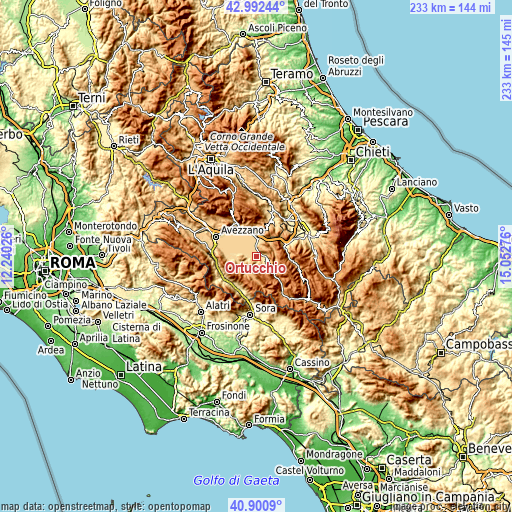 Topographic map of Ortucchio