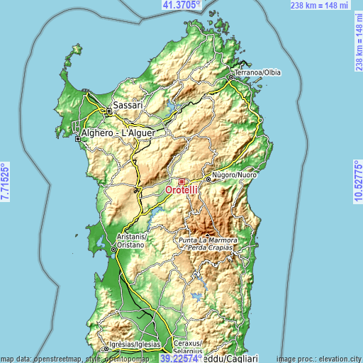 Topographic map of Orotelli