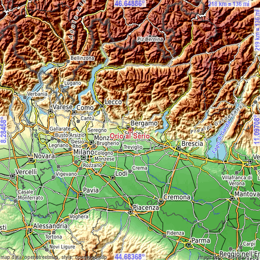 Topographic map of Orio al Serio
