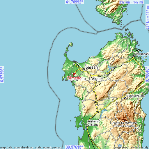 Topographic map of Olmedo